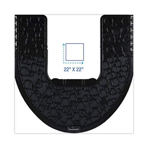 Image of Boardwalk® Commode Mat 2.0 Disposable Toilet Floor Mat, Non-Slip Rubber, 22 x 22, Black, 6/Carton