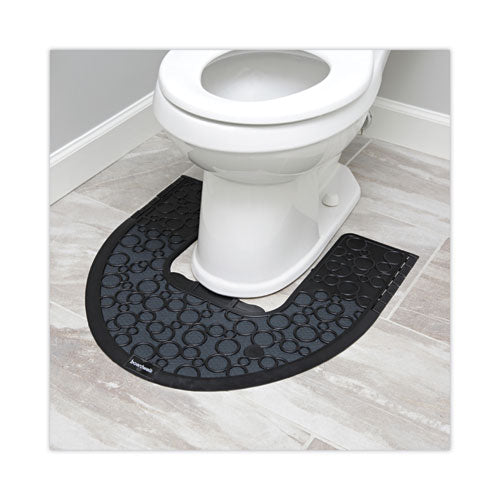 Image of Boardwalk® Commode Mat 2.0 Disposable Toilet Floor Mat, Non-Slip Rubber, 22 x 22, Black, 6/Carton