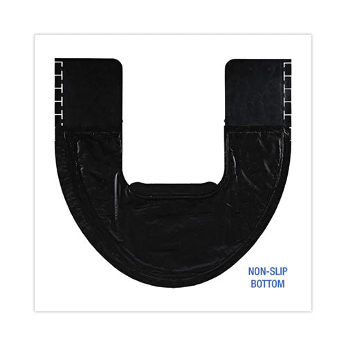 Image of Boardwalk® Commode Mat 2.0 Disposable Toilet Floor Mat, Non-Slip Rubber, 22 x 22, Black, 6/Carton