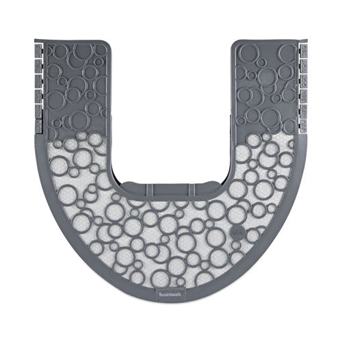 Image of Boardwalk® Commode Mat 2.0 Disposable Toilet Floor Mat, Non-Slip Rubber, 22 x 22, Gray/White, 6/Carton