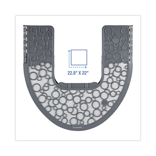 Image of Boardwalk® Commode Mat 2.0 Disposable Toilet Floor Mat, Non-Slip Rubber, 22 x 22, Gray/White, 6/Carton