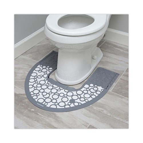 Image of Boardwalk® Commode Mat 2.0 Disposable Toilet Floor Mat, Non-Slip Rubber, 22 x 22, Gray/White, 6/Carton