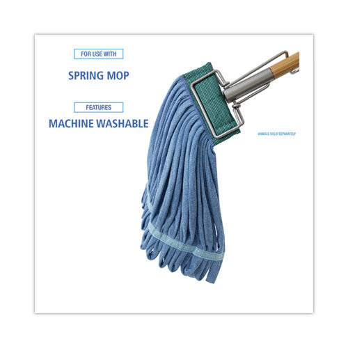 Image of Boardwalk® Microfiber Looped-End Wet Mop Head, Medium, Blue