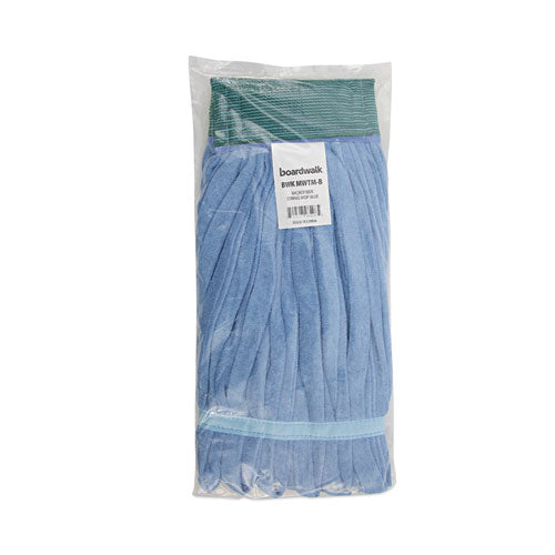 Image of Boardwalk® Microfiber Looped-End Wet Mop Head, Medium, Blue