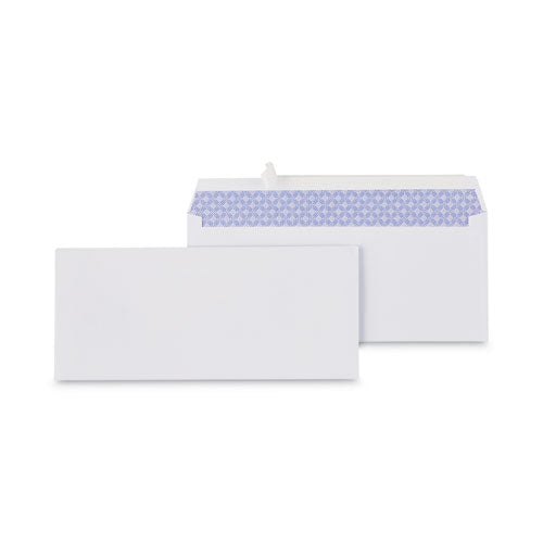 Image of Universal® Peel Seal Strip Security Tint Business Envelope, #10, Square Flap, Self-Adhesive Closure, 4.13 x 9.5, White, 100/Box