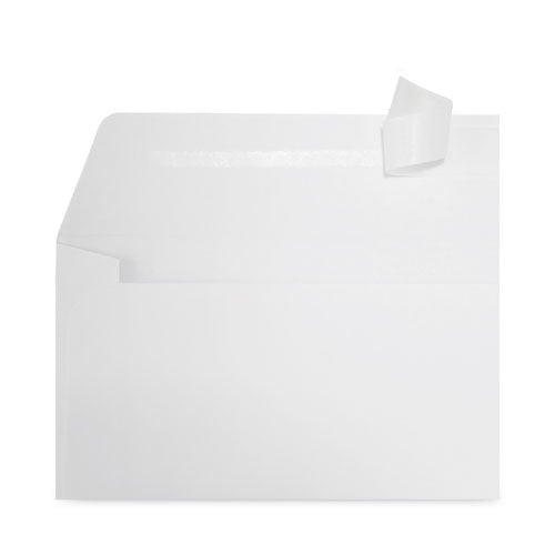 Image of Universal® Peel Seal Strip Business Envelope, Address Window, #10, Square Flap, Self-Adhesive Closure, 4.13 x 9.5, White, 500/Box