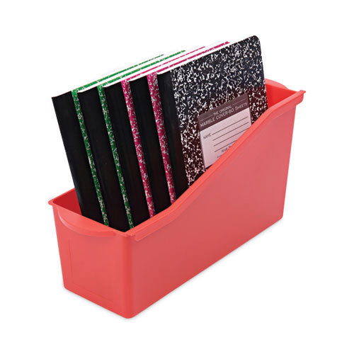 Image of deflecto® Antimicrobial Book Bin, 14.2 x 5.34 x 7.35, Red