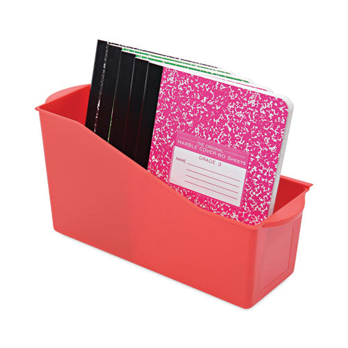 Image of deflecto® Antimicrobial Book Bin, 14.2 x 5.34 x 7.35, Red