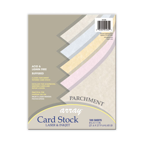 Image of Pacon® Array Card Stock, 65 lb Cover Weight, 8.5 x 11, Assorted Parchment Colors, 100/Pack