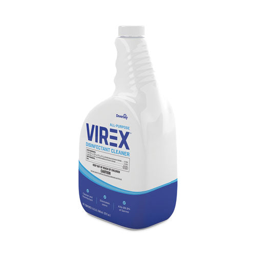 Image of Diversey Virex All-Purpose Disinfectant Cleaner, Lemon Scent, 32 Oz Spray Bottle, 4/carton