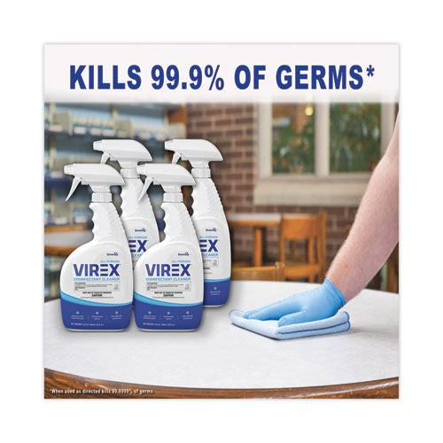 Image of Diversey Virex All-Purpose Disinfectant Cleaner, Lemon Scent, 32 Oz Spray Bottle, 4/carton