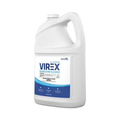 Image of Diversey Virex All-Purpose Disinfectant Cleaner, Lemon Scent, 1 Gal Container, 2/carton