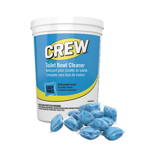 Image of Diversey Crew Easy Paks Toilet Bowl Cleaner, Fresh Floral Scent, 0.5 Oz Packet, 90 Packets/tub, 2 Tubs/carton