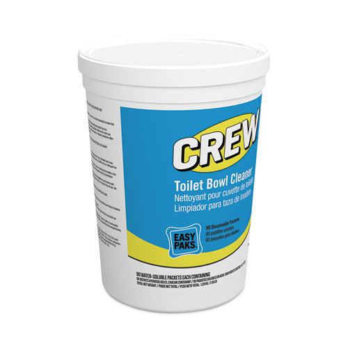 Image of Diversey Crew Easy Paks Toilet Bowl Cleaner, Fresh Floral Scent, 0.5 Oz Packet, 90 Packets/tub, 2 Tubs/carton