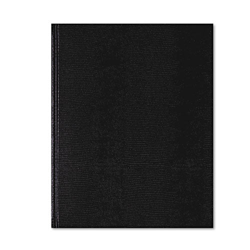 Image of Blueline® Executive Notebook with Ribbon Bookmark, 1-Subject, Medium/College Rule, Black Cover, (75) 10.75 x 8.5 Sheets