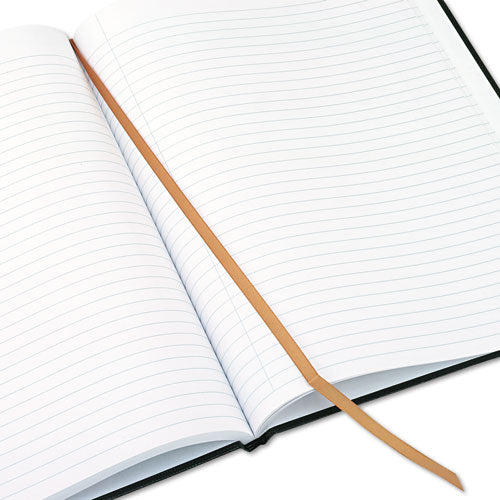 Image of Blueline® Executive Notebook with Ribbon Bookmark, 1-Subject, Medium/College Rule, Black Cover, (75) 10.75 x 8.5 Sheets