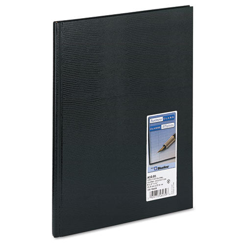 Image of Blueline® Executive Notebook with Ribbon Bookmark, 1-Subject, Medium/College Rule, Black Cover, (75) 10.75 x 8.5 Sheets