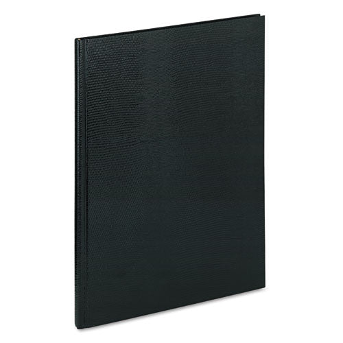 Image of Blueline® Executive Notebook with Ribbon Bookmark, 1-Subject, Medium/College Rule, Black Cover, (75) 10.75 x 8.5 Sheets