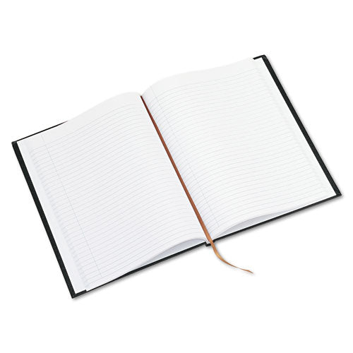 Image of Blueline® Executive Notebook with Ribbon Bookmark, 1-Subject, Medium/College Rule, Black Cover, (75) 10.75 x 8.5 Sheets