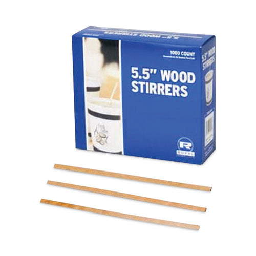 Image of AmerCareRoyal® Wood Coffee Stirrers, 5.5", 1,000 Stirrers/box