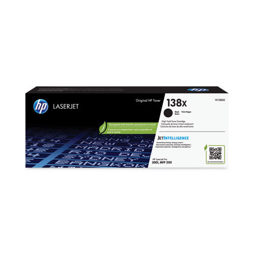 Image of HP HP 138X, (W1380X) High-Yield Black Original LaserJet Toner Cartridge