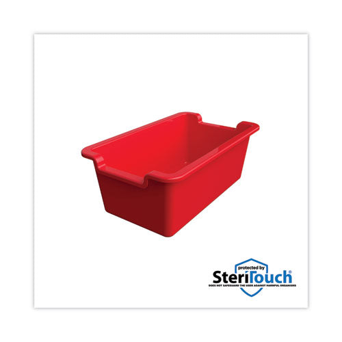 Image of deflecto® Antimicrobial Rectangle Storage Bin, Red