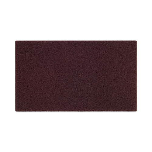 Image of Boardwalk® Deep Scrub Pads, 28 x 14, Maroon, 10/Carton