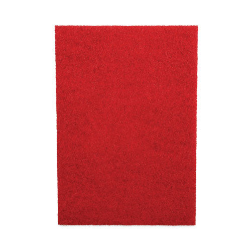 Image of Boardwalk® Buffing Floor Pads, 20 x 14, Red, 10/Carton