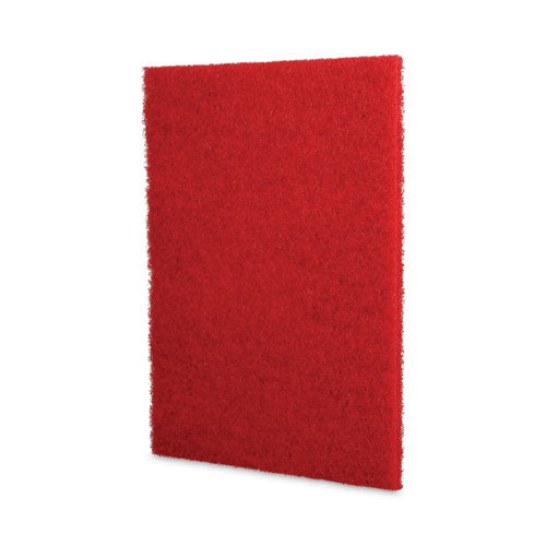 Image of Boardwalk® Buffing Floor Pads, 20 x 14, Red, 10/Carton
