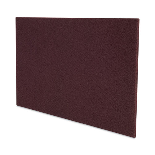 Image of Boardwalk® Deep Scrub Pads, 28 x 14, Maroon, 10/Carton