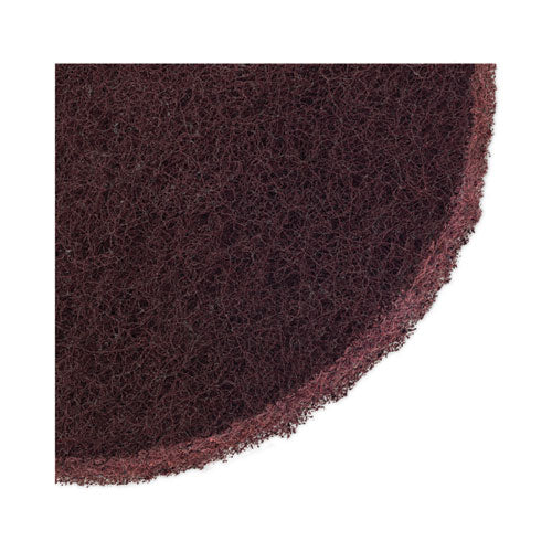 Image of Boardwalk® Deep Scrub Pads, 20" Diameter, Maroon, 10/Carton