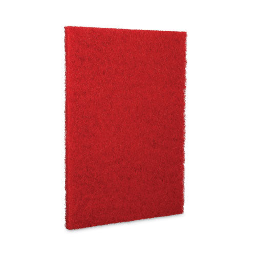 Image of Boardwalk® Buffing Floor Pads, 20 x 14, Red, 10/Carton
