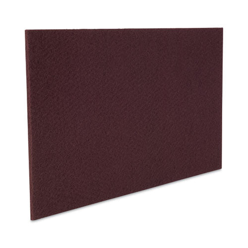 Image of Boardwalk® Deep Scrub Pads, 28 x 14, Maroon, 10/Carton