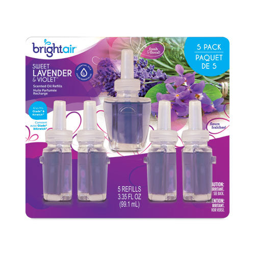 Image of BRIGHT Air® Electric Scented Oil Air Freshener Refill, Sweet Lavender And Violet, 0.67 Oz Bottle, 5/pack