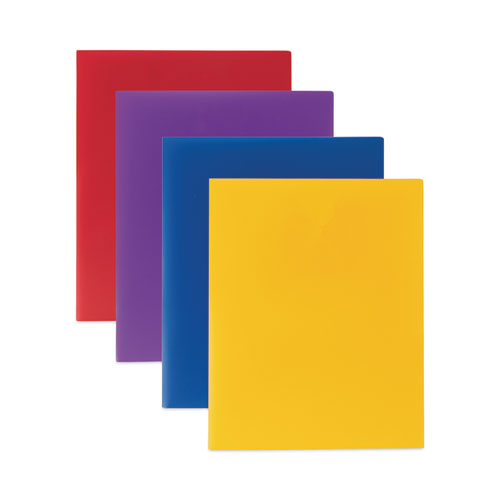 Image of C-Line® Two-Pocket Heavyweight Poly Portfolio Folder, 11 x 8.5, Yellow, 25/Box