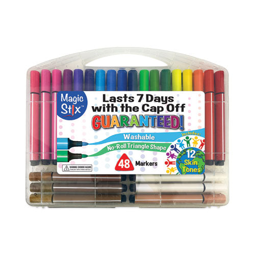 Image of TPG Creations Magic Stix Markers, Fine Bullet Tip, Assorted Colors, 48/Pack