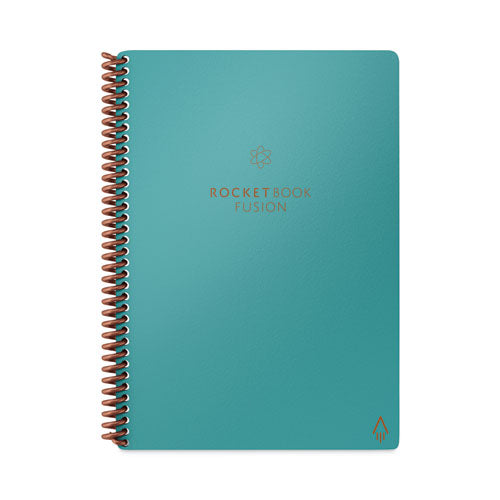 Image of Rocketbook Fusion Smart Notebook, Seven Assorted Page Formats, Teal Cover, (21) 8.8 x 6 Sheets