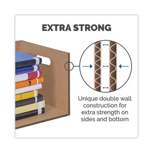 Image of Bankers Box® SmoothMove Classic Moving/Storage Boxes, Half Slotted Container (HSC), Small, 12" x 15" x 10", Brown/Blue, 15/Carton