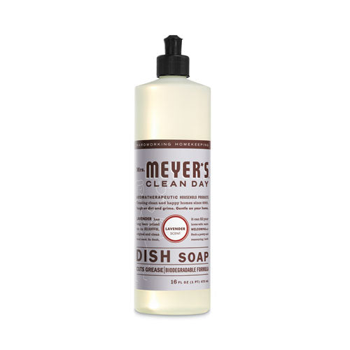Image of Mrs. Meyer's® Dish Soap, Lavender Scent, 16 Oz Bottle, 6/carton