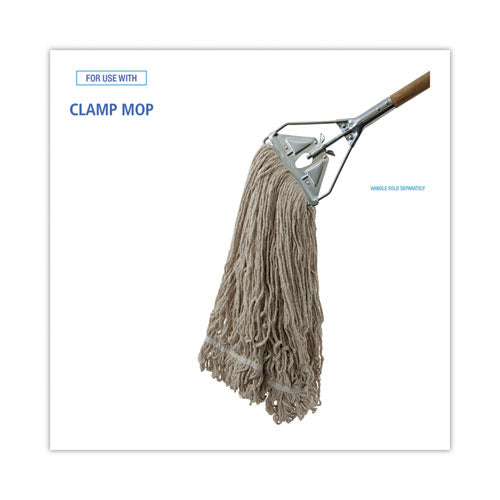 Image of Boardwalk® Mop Head, Pro Loop Web/tailband, Premium Standard Head, Cotton, 32-Oz., White