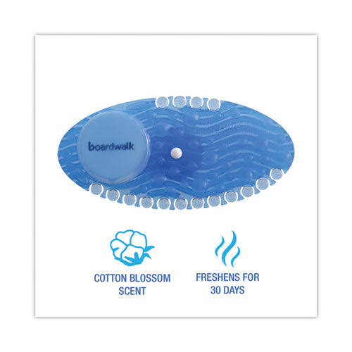 Image of Boardwalk® Curve Solid Air Freshener, Cotton Blossom, Blue, 10/Box, 6 Boxes/Carton