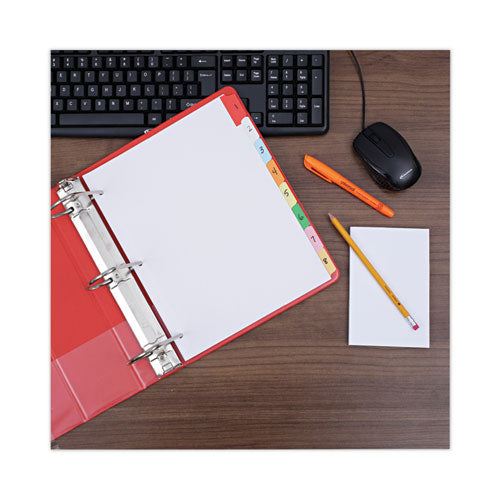 Image of Universal® Deluxe Write-On/Erasable Tab Index, 8-Tab, 11 x 8.5, White, Assorted Tabs, 1 Set