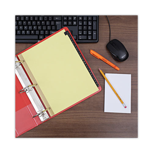 Image of Universal® Deluxe Preprinted Simulated Leather Tab Dividers With Gold Printing, 25-Tab, A To Z, 11 X 8.5, Buff, 1 Set