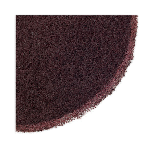 Image of Boardwalk® Deep Scrub Pads, 16" Diameter, Maroon, 10/Carton