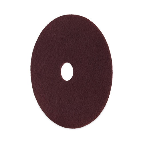 Image of Boardwalk® Deep Scrub Pads, 16" Diameter, Maroon, 10/Carton