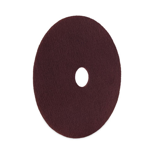 Image of Boardwalk® Deep Scrub Pads, 16" Diameter, Maroon, 10/Carton