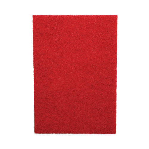 Image of Boardwalk® Buffing Floor Pads, 28 x 14, Red, 10/Carton