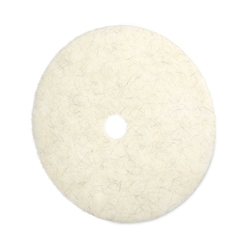 Image of Boardwalk® Natural Burnishing Floor Pads, 27" Diameter, White, 5/Carton