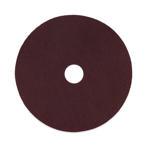 Image of Boardwalk® Deep Scrub Pads, 16" Diameter, Maroon, 10/Carton
