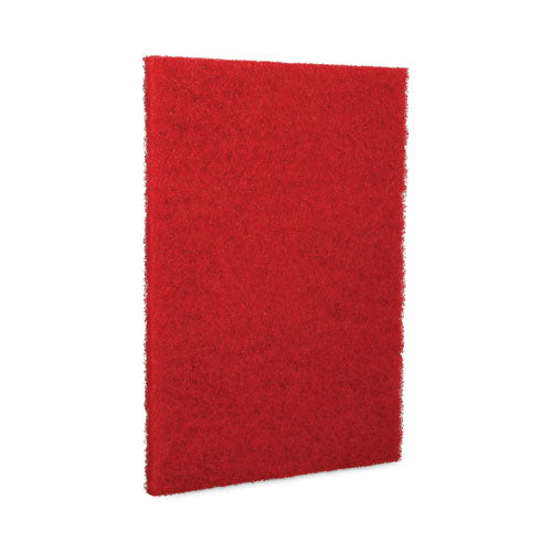 Image of Boardwalk® Buffing Floor Pads, 28 x 14, Red, 10/Carton